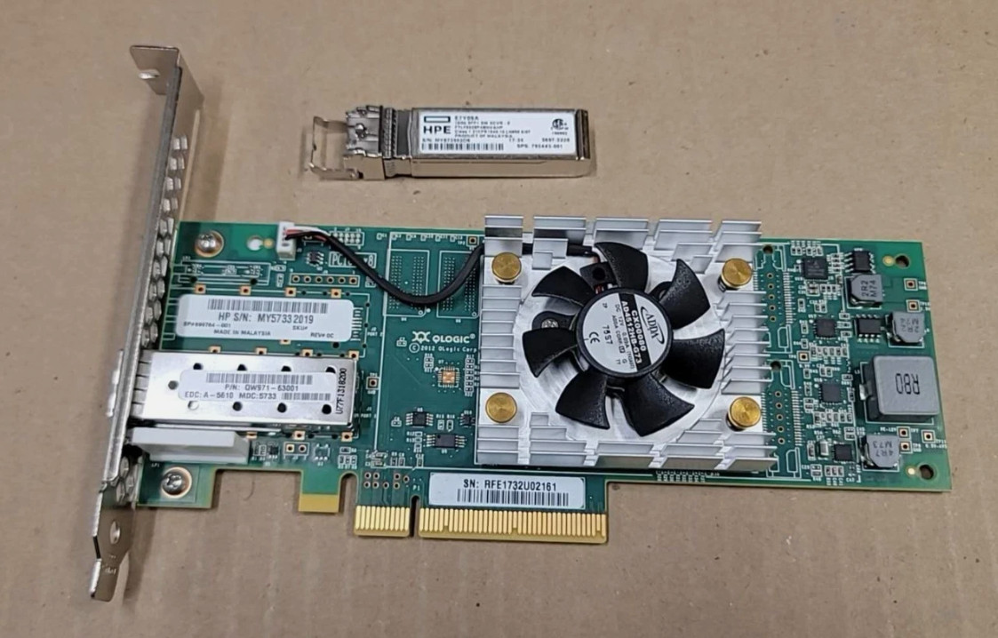 HP Qlogic QLE2662-HP QW972-63001 StoreFabric SN1000Q 16GB  2 port W/SFPx1  Long