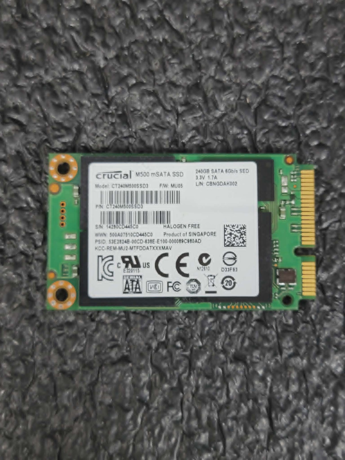 Crucial CT240M500SSD3 M500 240GB mSATA M.2 20nm Micron MLC NAND 6Gb/s SSD