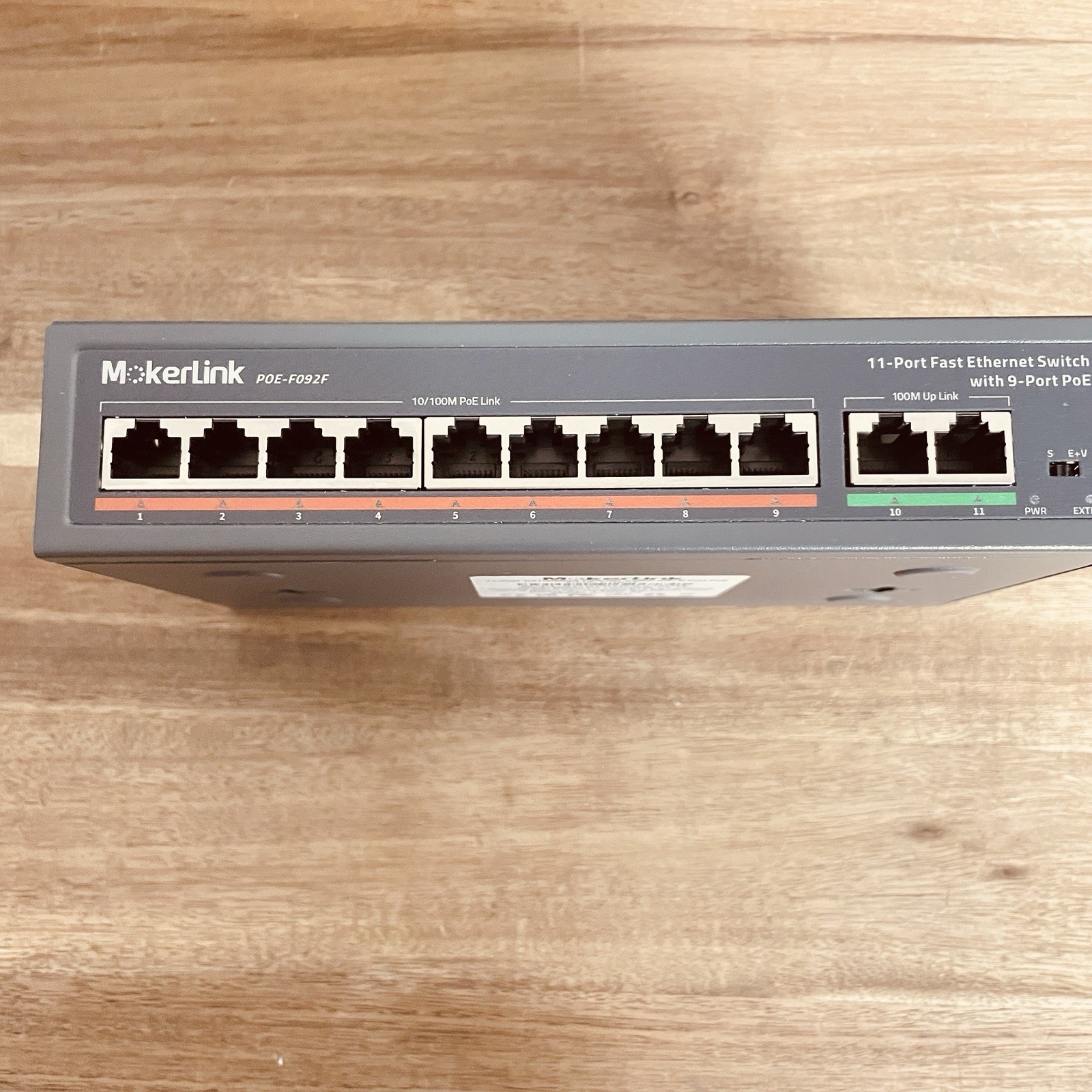 MokerLink 11 Port 10/100 Mbps Ethernet Switch with 9 Port PoE, POE-F092F