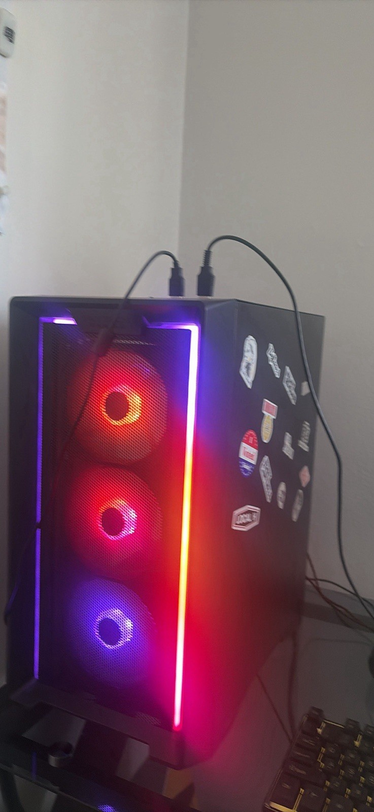 Skytech nebula gaming computer with Dell 24 ‘ curved monitor