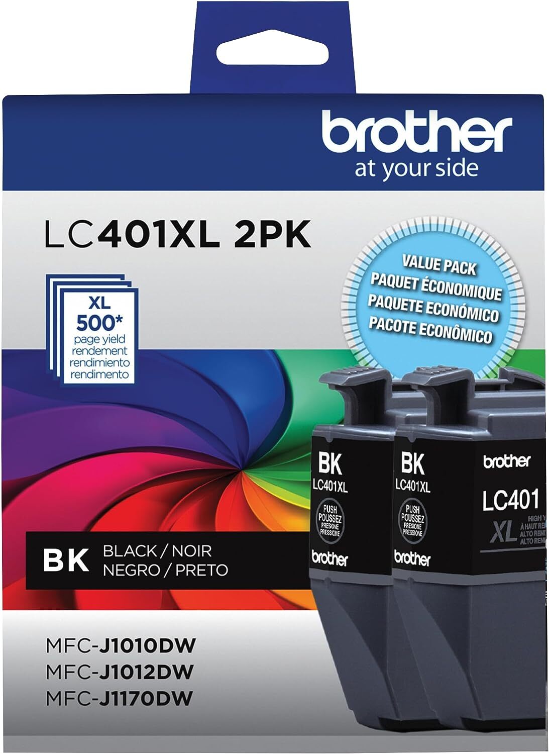 Brother Ink Cartridge LC401XL 2PK High Yield 2PACK BLACK for DCP J1050DW MFC
