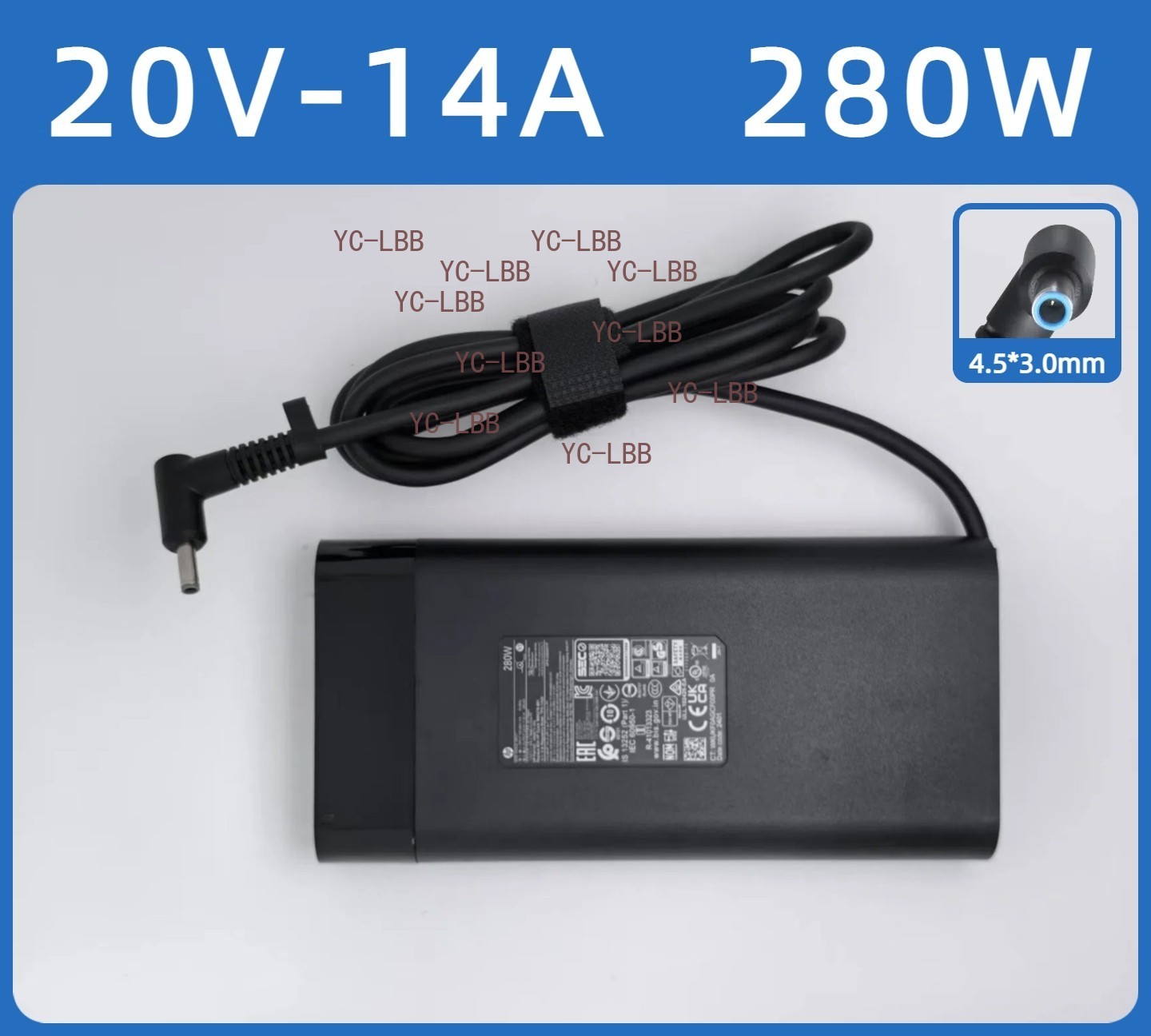 Genuine HP 280W 20V 14A Laptop Charger Power Supply 4.5*3.0mm Tip AC Adapter