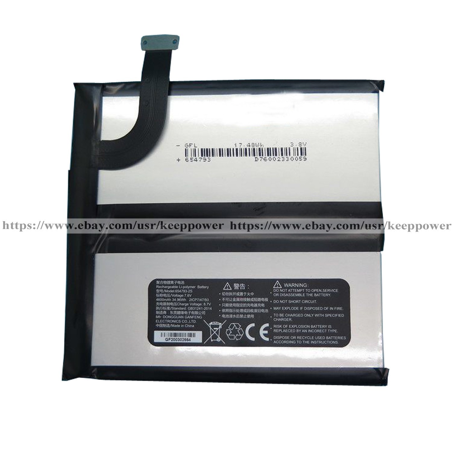 Genuine 654793-2S For GPD Pocket 2th Max P2 Max Handheld Gaming PC 7.6V 4600mAh