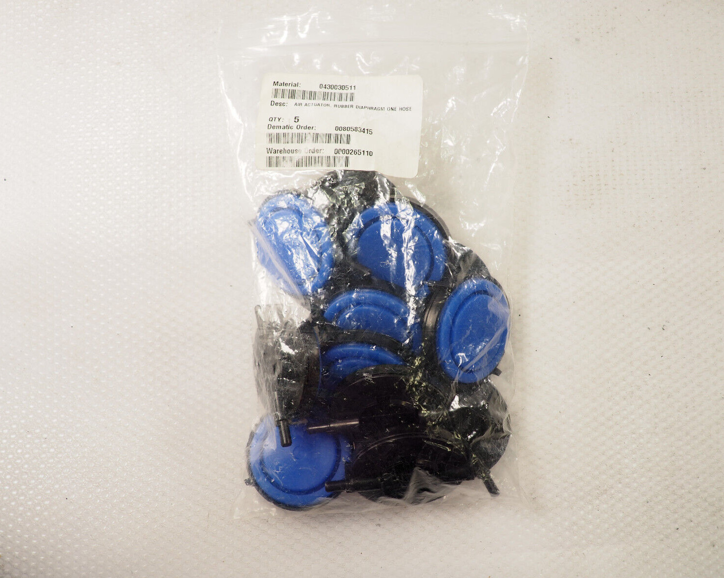 Lot of 12 Dematic 0430030511 Air Actuator Rubber Diaphram One Hose