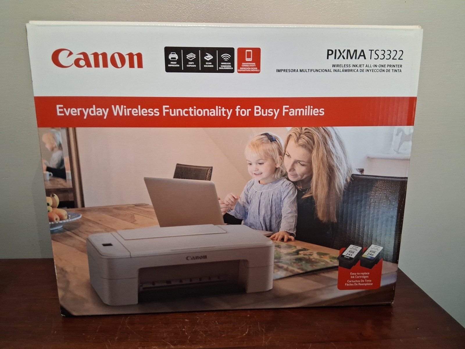 Canon PIXMA TS3322 Wireless Inkjet All-In-One Printer New Open Box ** No Ink