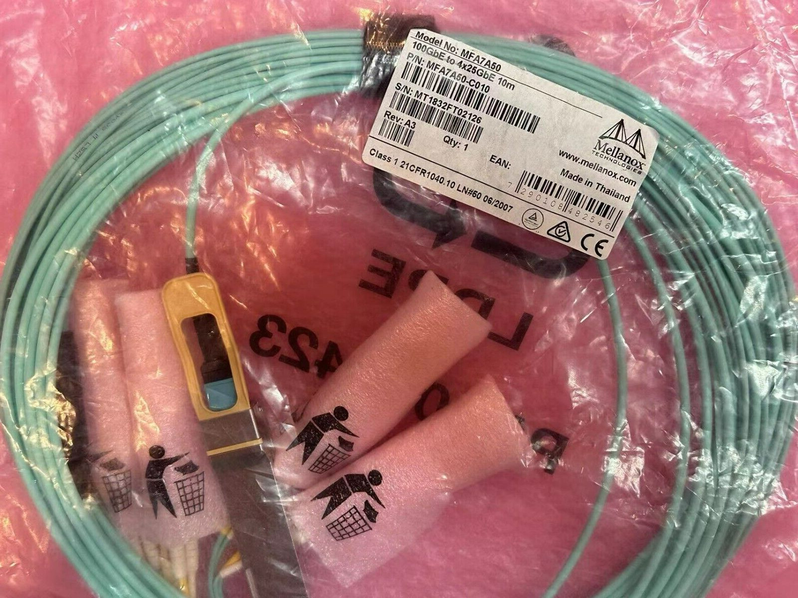 Mellanox  MFA7A50-C010  100G QSFP28 to 4xSFP28 Breakout AOC 10M Cables