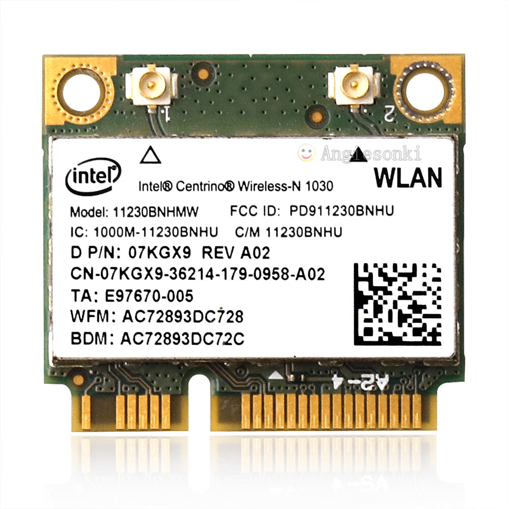 2pcs Dell 7KGX9 Intel Centrino Wireless-N 1030 11230BNHMW b/g/n BT PCIe Half