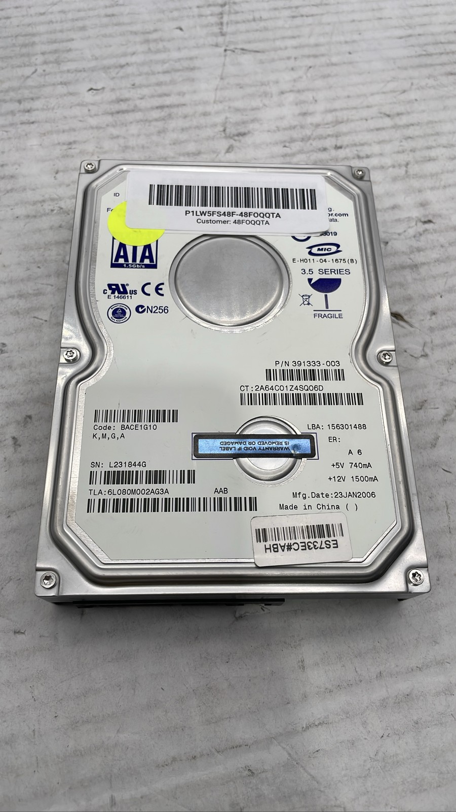 Maxtor 6L080M0 BACE1G10 80GB 7200RPM SATA 3.5-inch Hard Disk Drive Unit