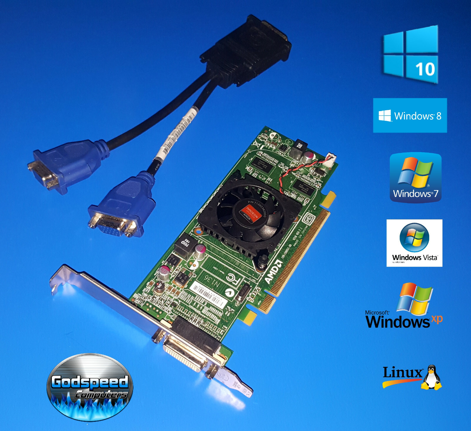 Dell Dimension 9100 9150 9200 E510 E520 E521 Tower Dual VGA Monitor Video Card