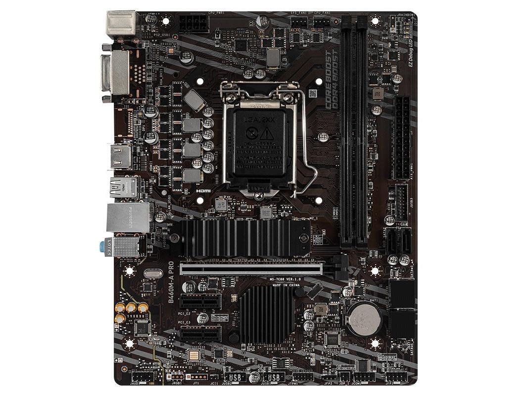 For MSI B460M-A PRO motherboard B460 LGA1200 DDR4 64G DVI+HDMI M-ATX Tested ok