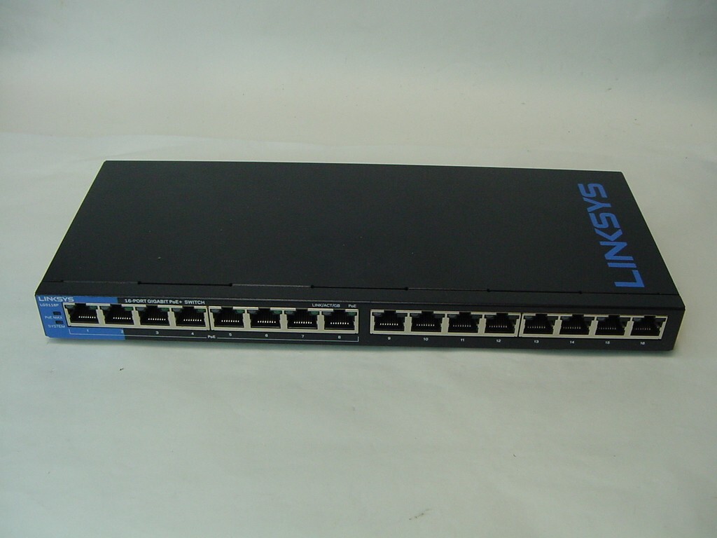 LINKSYS 16 PORT GIGABIT POE+ SWITCH - NO POWER CORD INCLUDED