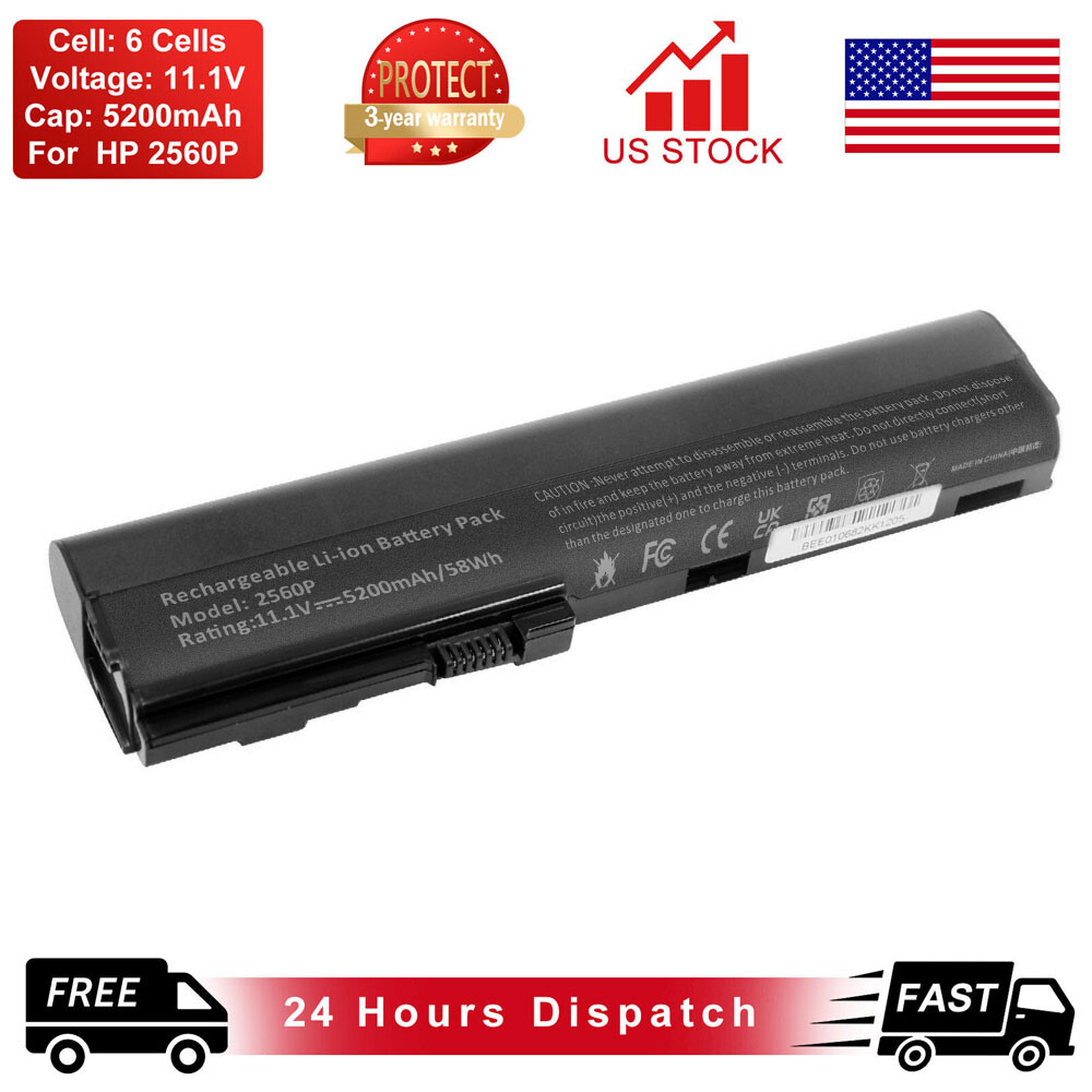 6Cell Battery Accu for HP Elitebook 2560p 2570p SX03 SX06 632423-001 HSTNN-DB2K