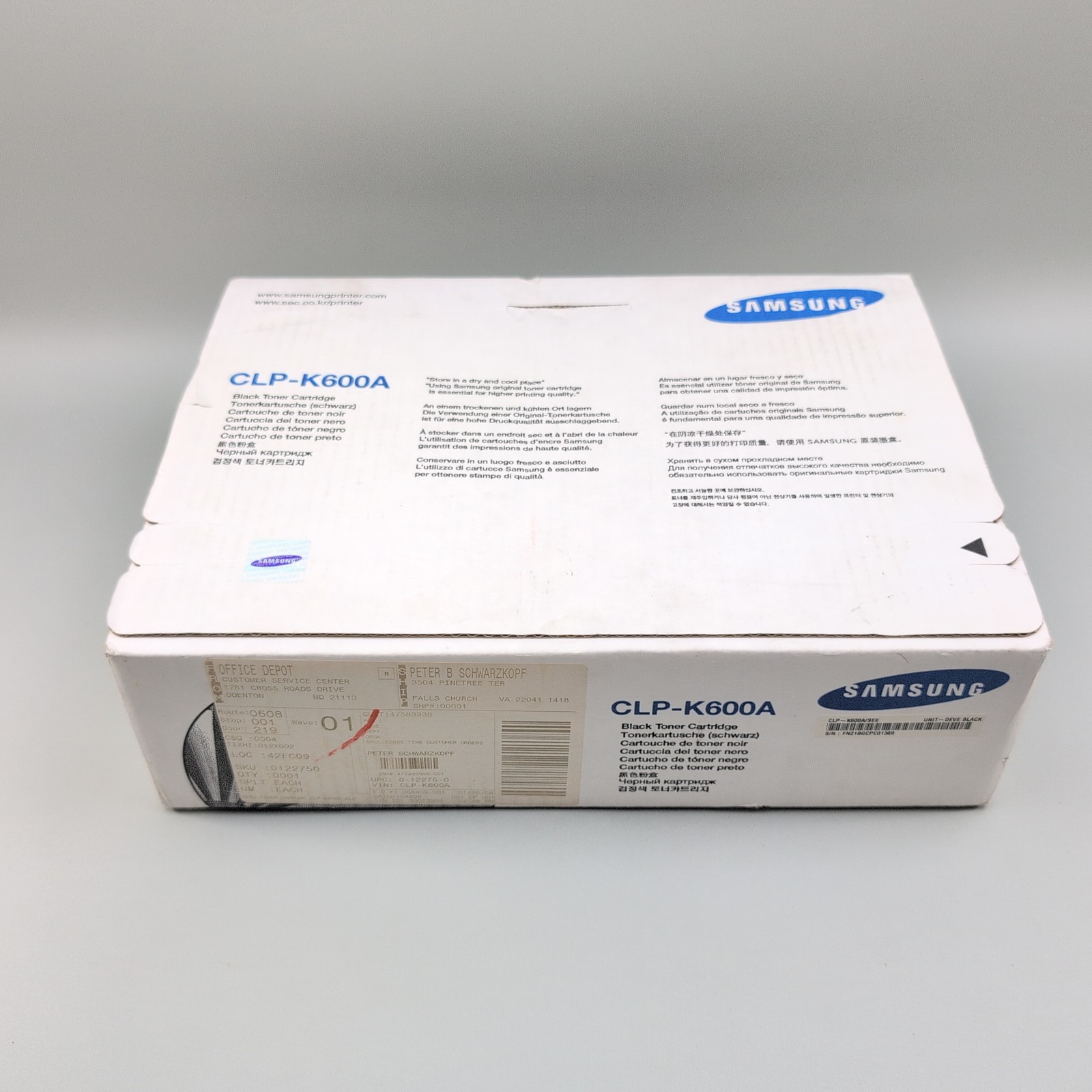 Samsung CLP-K600A Black Toner Cartridge Genuine OEM CLP-600 650 Series Printer