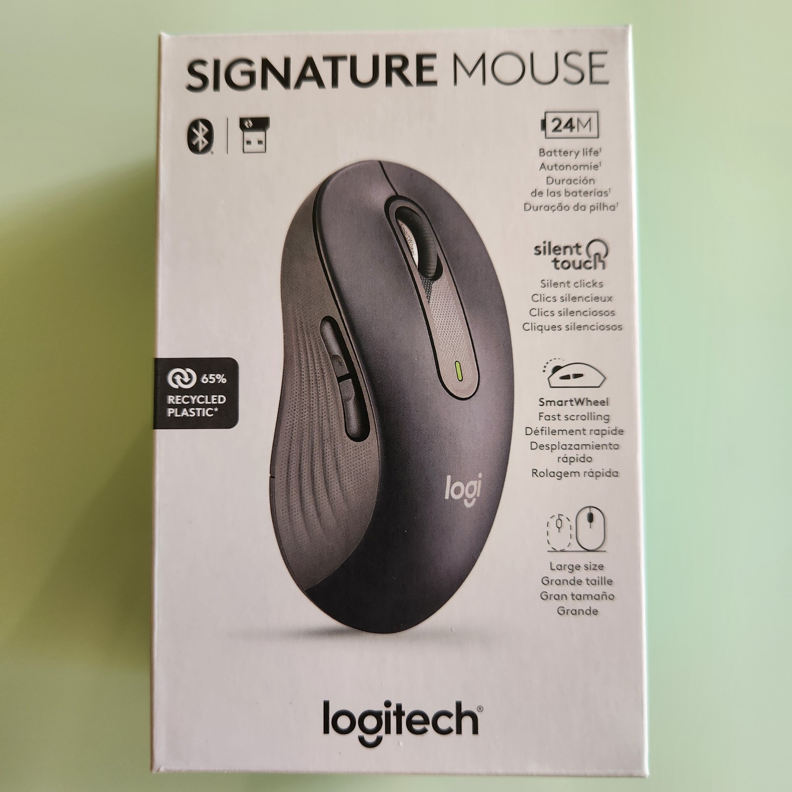 Logitech Signature Mouse Bluetooth & USB M650L Large size for Windows macOS NEW