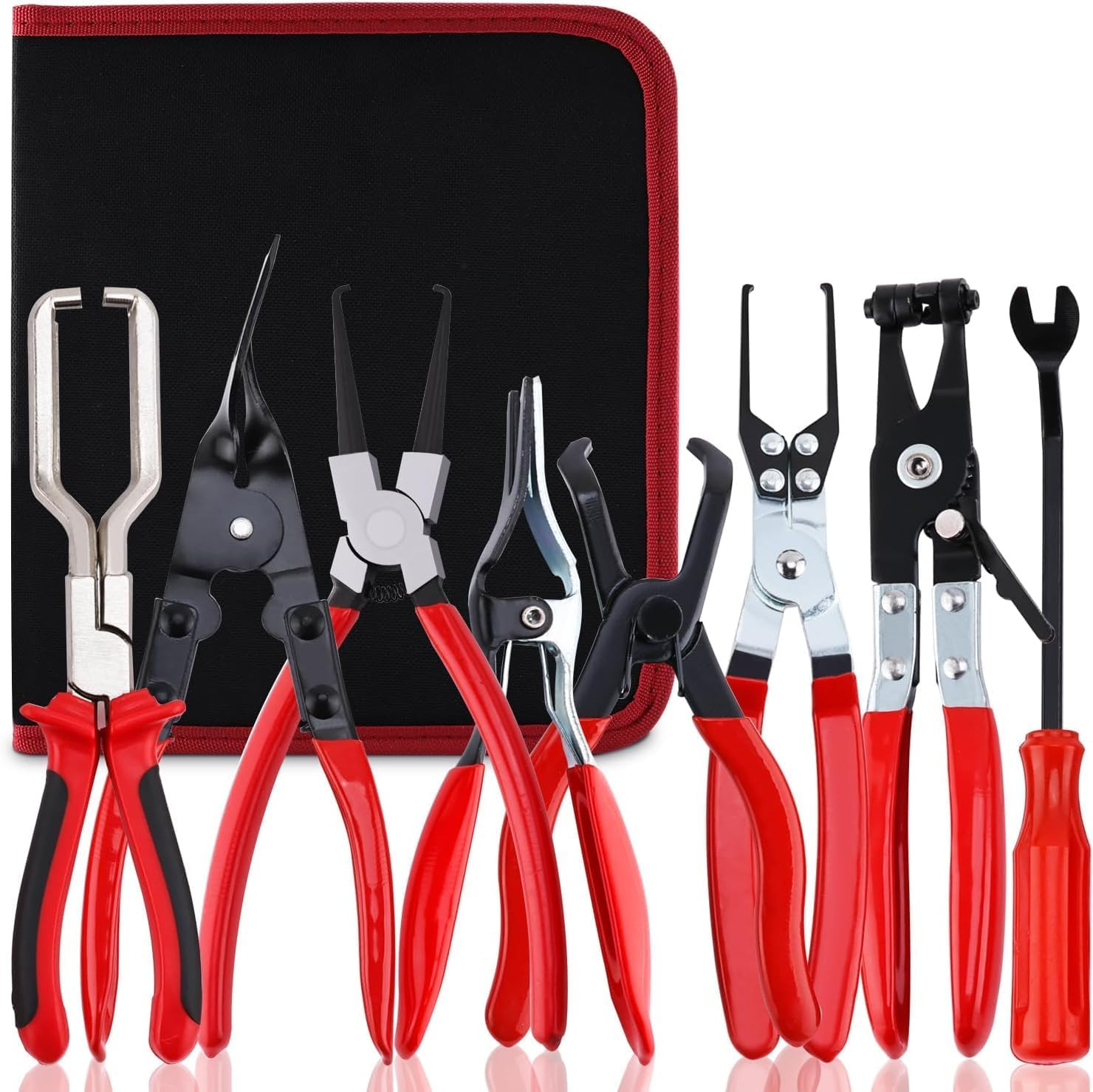8Pcs Fuel Line Disconnect Plier Set, Fuel Line Hose Clamp Removal Pliers, Electr