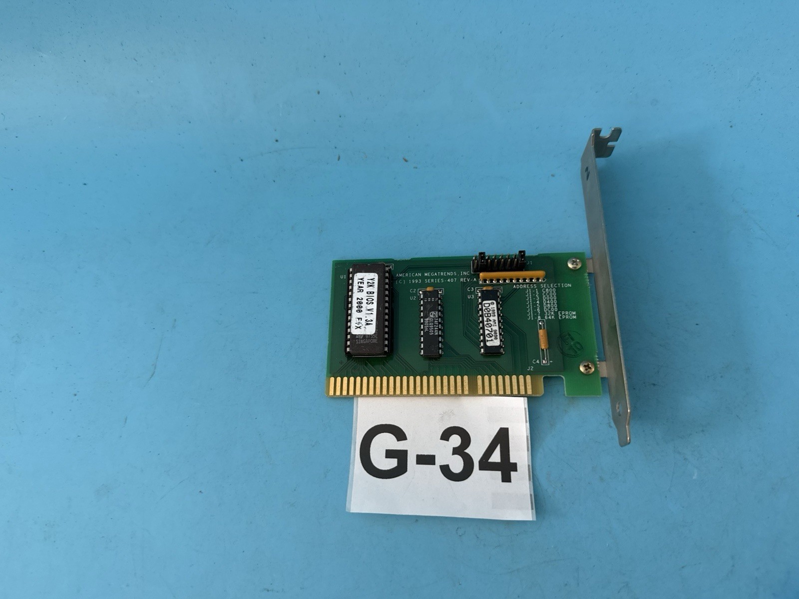 Rare AMI Y2K BIOS ISA Card Series 407 Rev-A (1993) – American Megatrends Vintage
