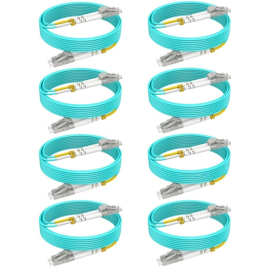 RamboCables-OM4 Multimode LC to LC Fiber Patch Cable MMF, 32ft/10m, 8Pack | M...