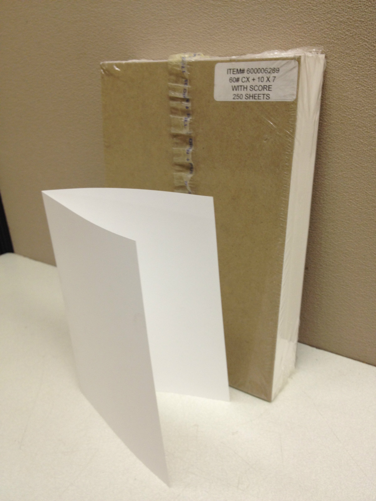 250 Sheets Fujifilm 5x7 White Greeting Card Paper 60lb Stock Scored 10x7 Sheet