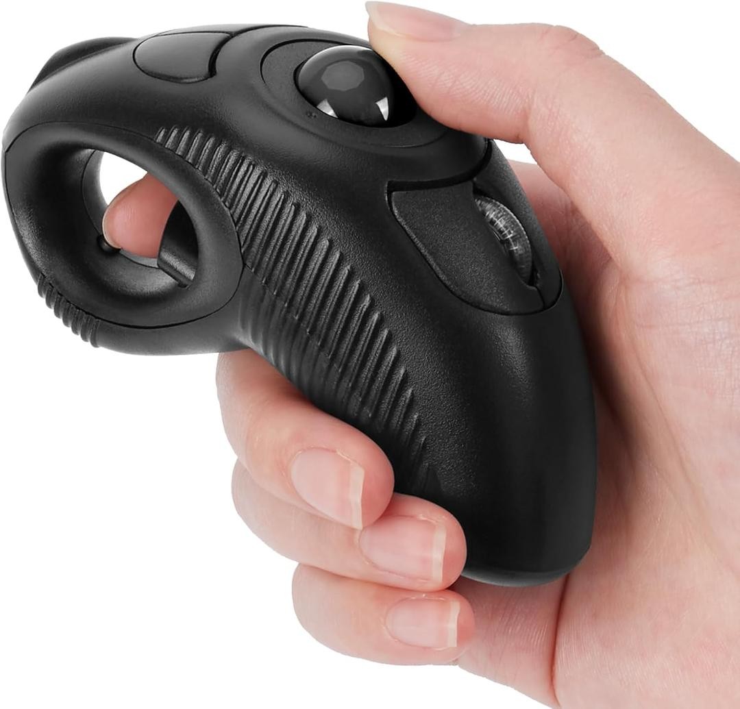 welspo Wireless USB Handheld Finger Trackball(Black) Mouse with Laser... Bundle