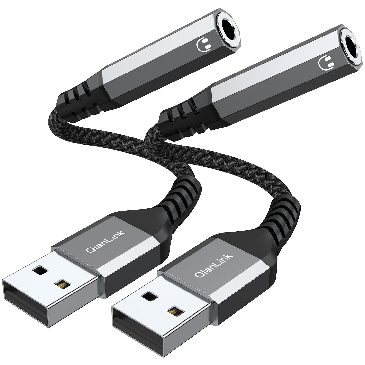 USB to 3.5Mm Jack Audio Adapter (2-Pack), USB to Audio Jack Adapter Headset, USB