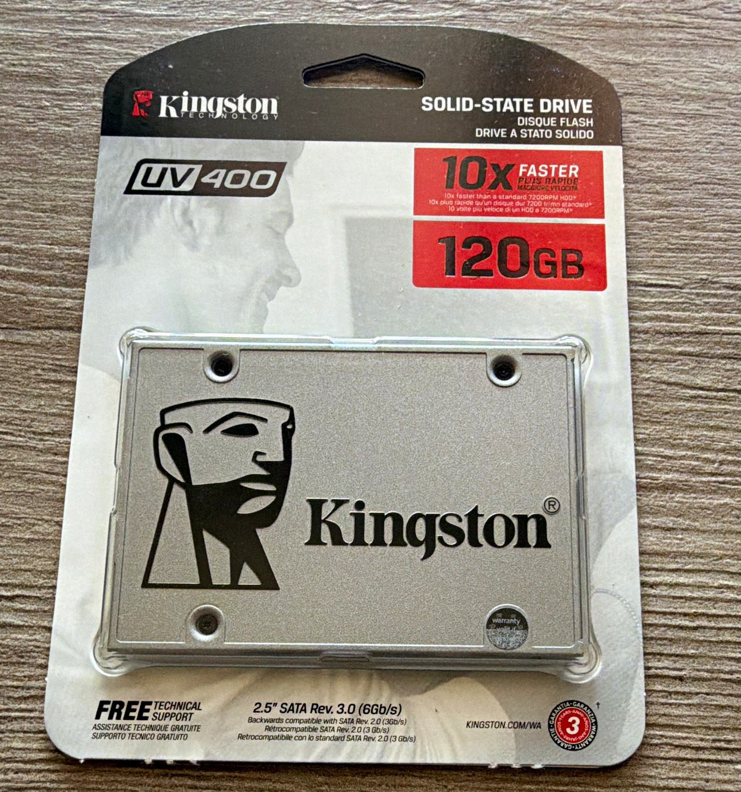 Kingston UV400 120GB 2.5" SATA III Internal SSD Silver 6Gb/s PC Compatible