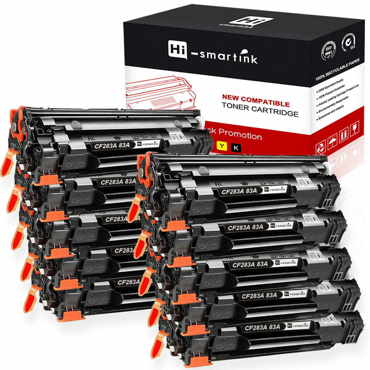 10 Pack 83A CF283A Black Toner Cartridge for HP LaserJet Pro M201n M201dw M127fw