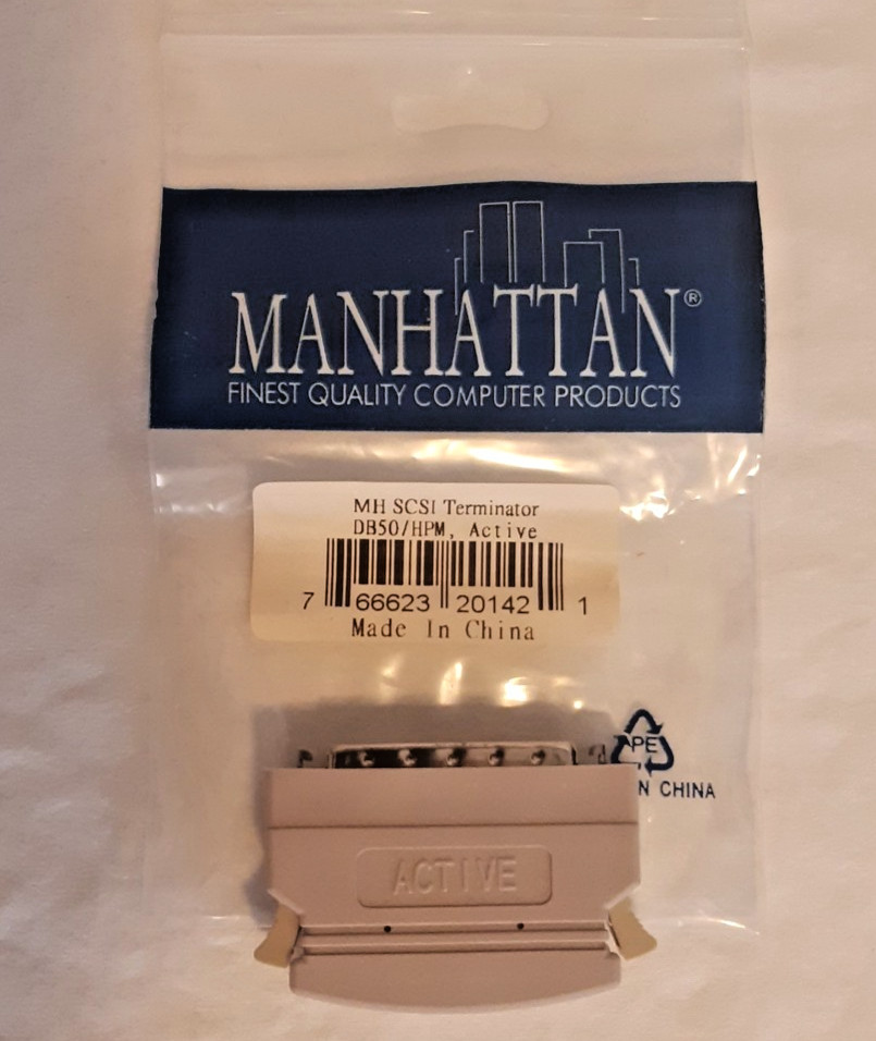 MANHATTAN SCSI-II MALE Terminator External HPDB50-M Active HD50 50Pin, NEW