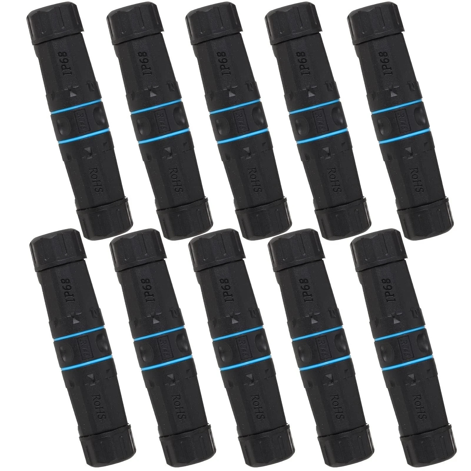 10PCS M23 Shielded RJ45 Waterproof Cat5/5e/6 8P8C Connector IP67 Ethernet LAN...