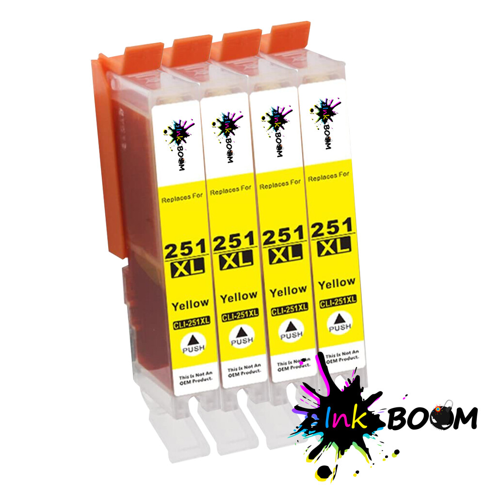 4 Yellow Ink Cartridge for CLI-251 PIXMA IP8720 MG5520 MG6620 MG7120 MX922
