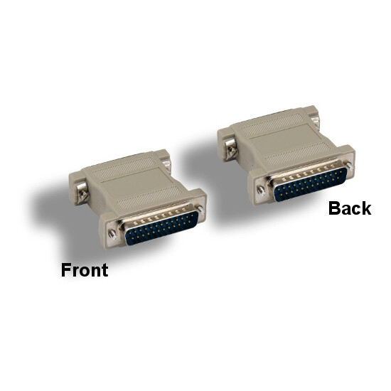 Kentek DB25 25Pin Male/Male Parallel Serial Printer Port Adapter RS-232 Molded