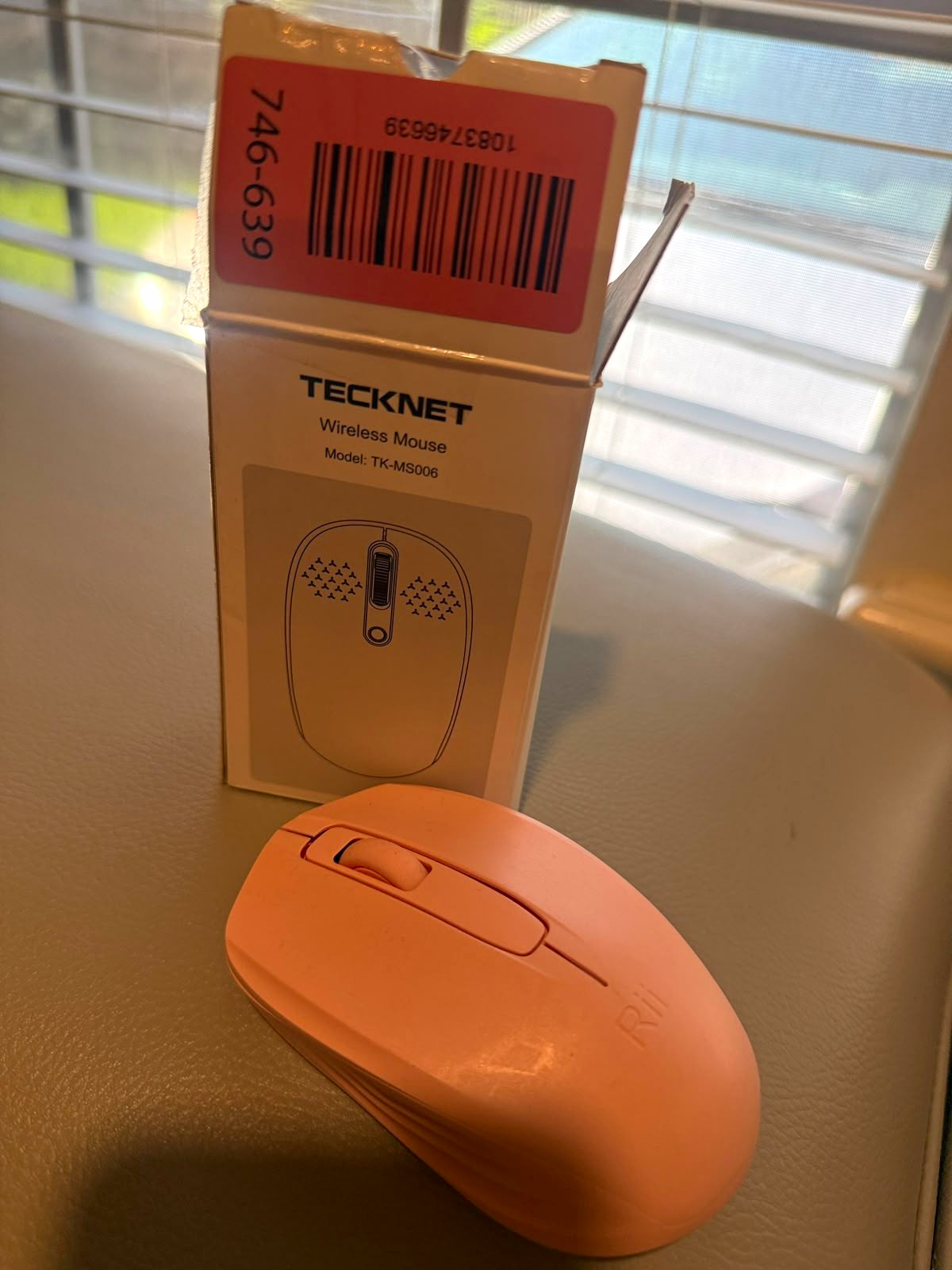 TECKNET TK-MS006 Wireless Optical Mouse 1600 DPI 3-Button Scroll Wheel Pink