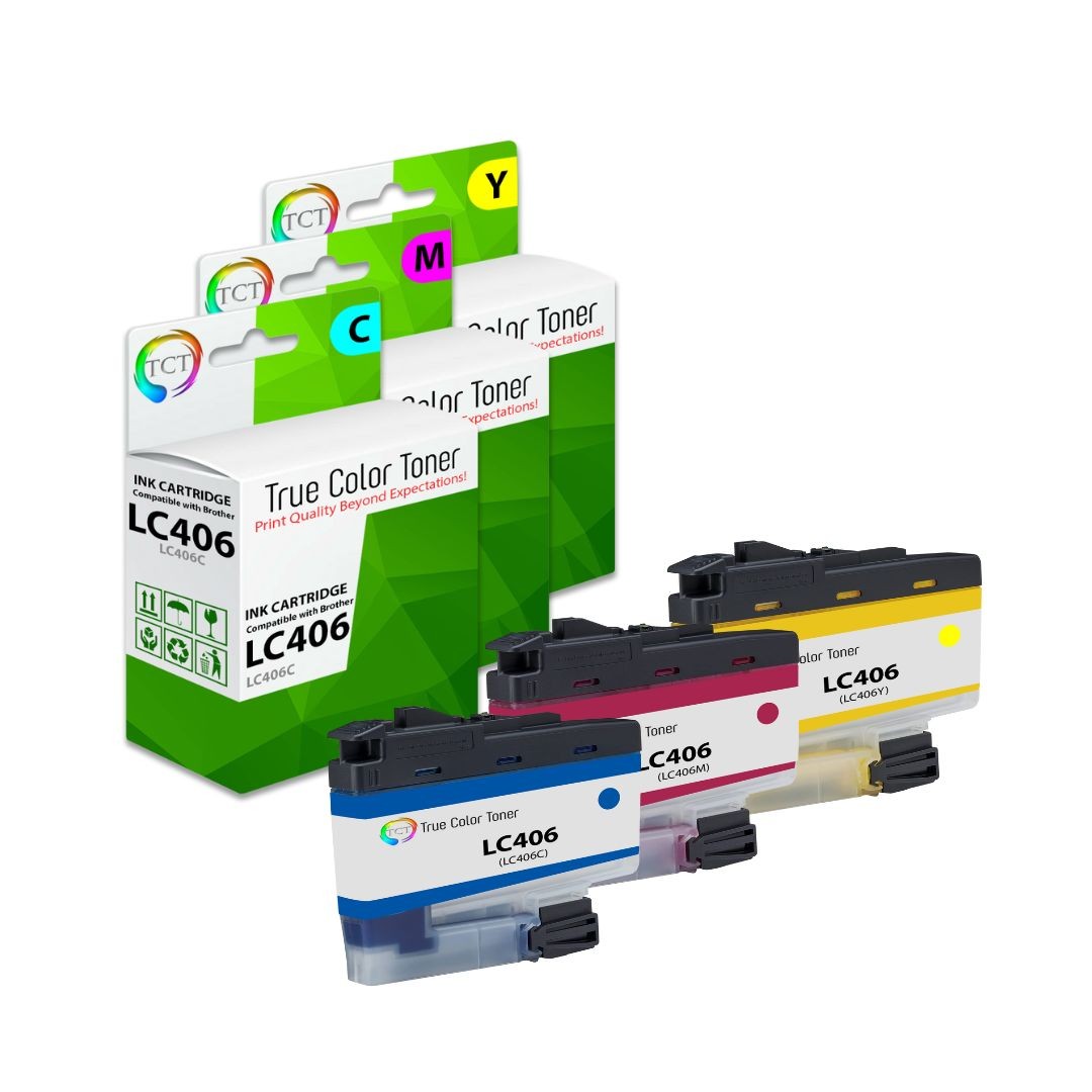 3PK TCT Premium LC406 CMY for Compatible Brother MFC-J4335 J4345 Ink Cartridge