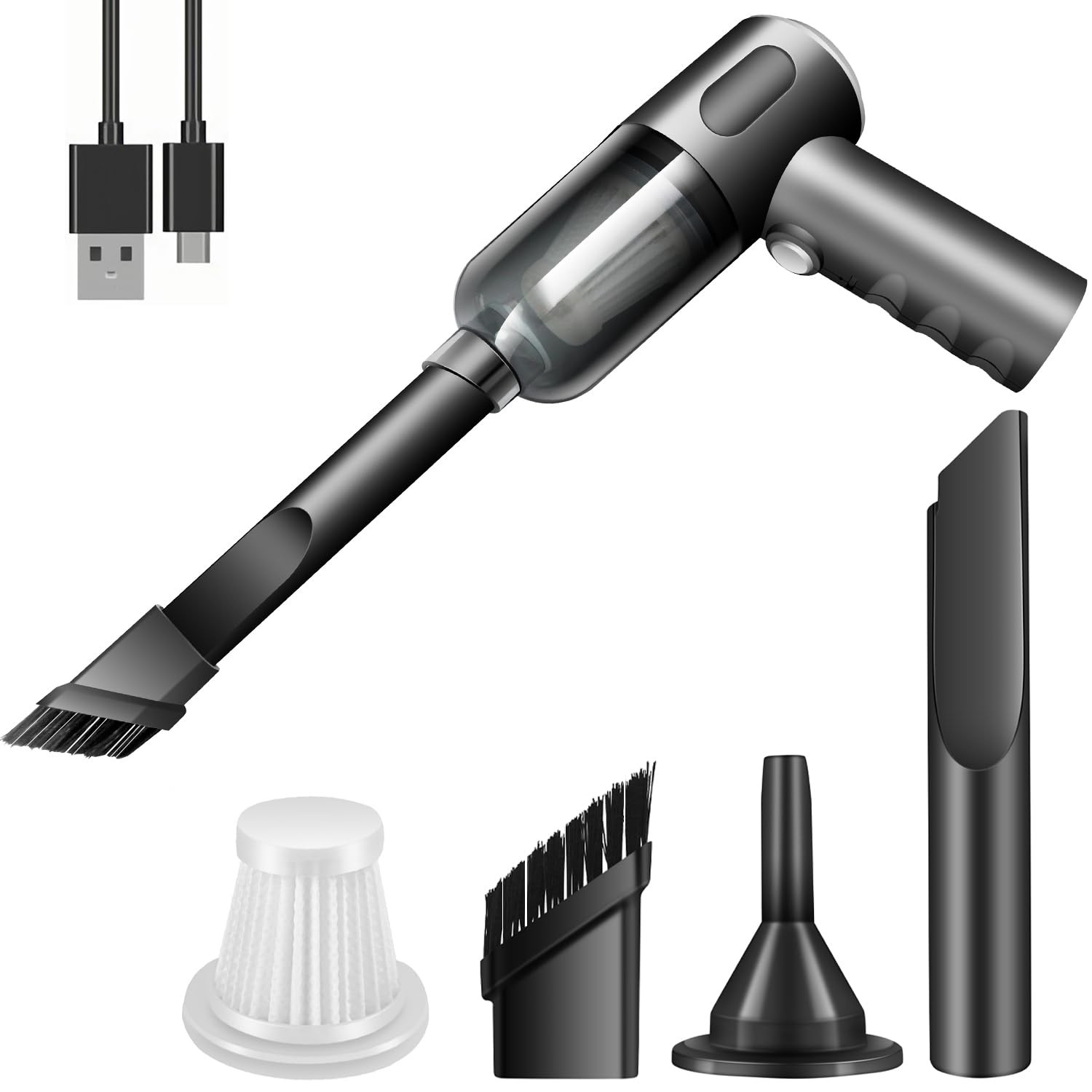3 in 1 Compressed Air Duster Car Vacuum Cleaner Rechargeable Blower for Computer