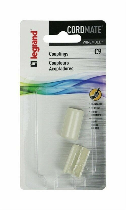 Legrand Wiremold C9 CordMate Plastic Cord Cover Coupling, Ivory
