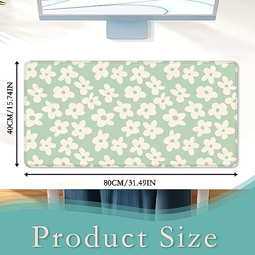 TUBAMQ DESK MAT, GAMING MOUSE PAD 31.5 X 15.7 IN EXTENDED -  DAISY FLOWER