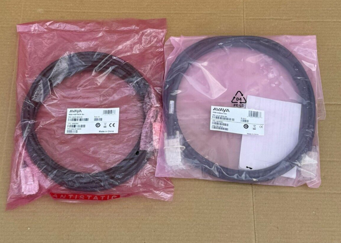 Lot of 2 AVAYA NORTEL 4500 HISTACK CABLE AL4518004-E6 5M