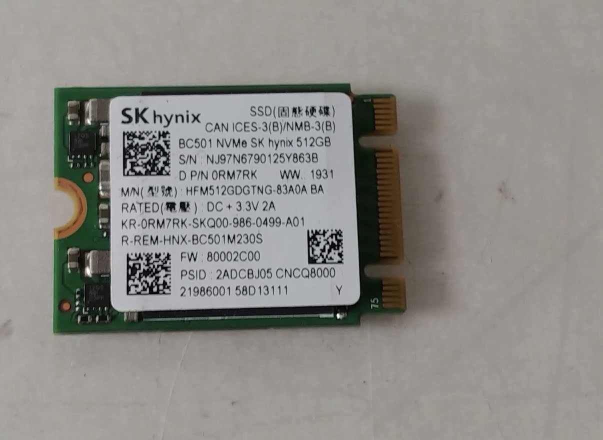 SK Hynix BC501 HFM512GDGTNG 512 GB NVMe 30mm SSD