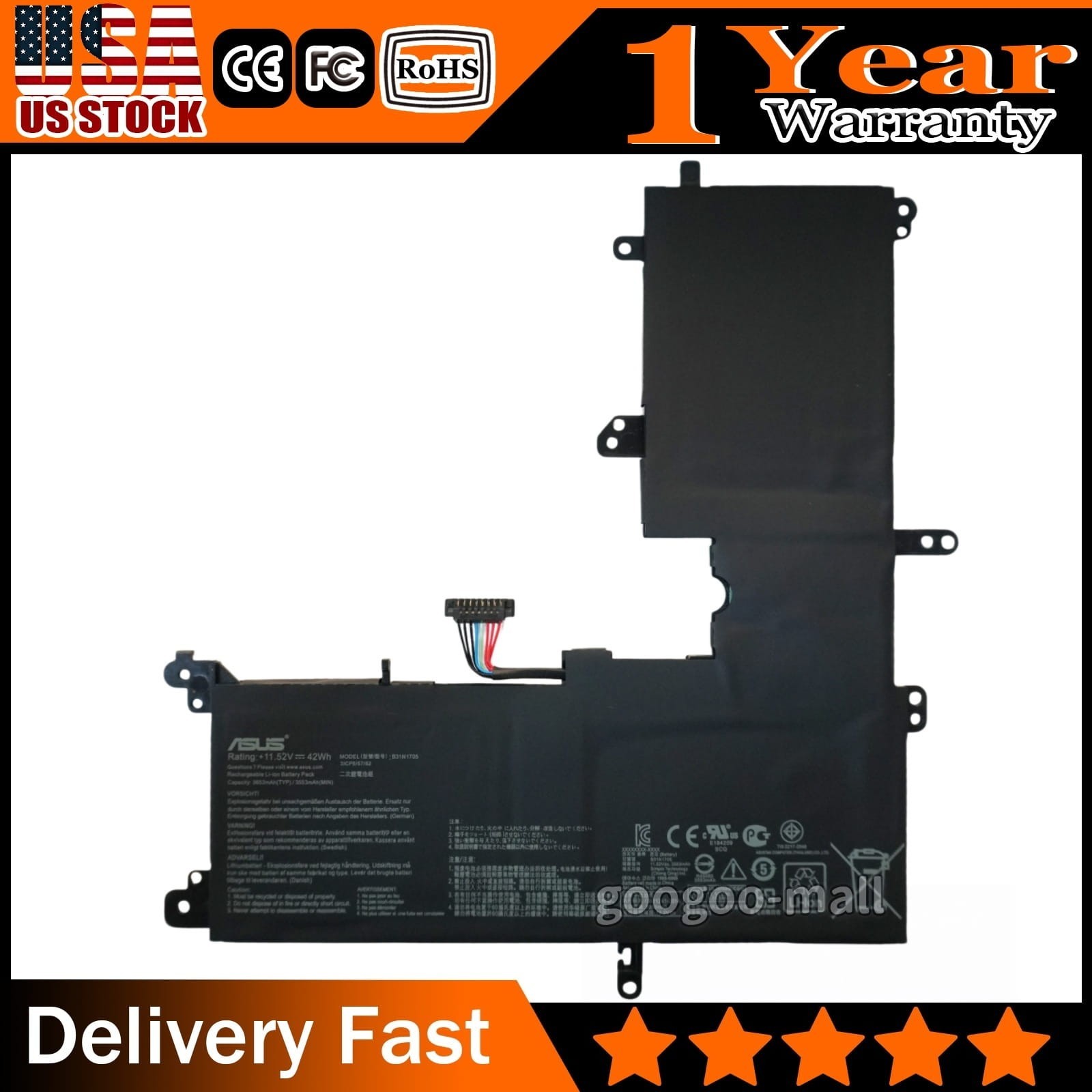Genuine B31N1705 Battery For Asus VivoBook Flip14 Q405UA UX460UA TP410UA TP410UR