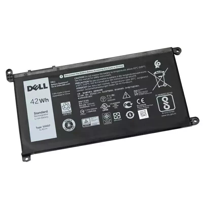 OEM Genuine 51KD7 FY8XM Battery For Dell Chromebook 11 3180 3181 3189 5190 42Wh