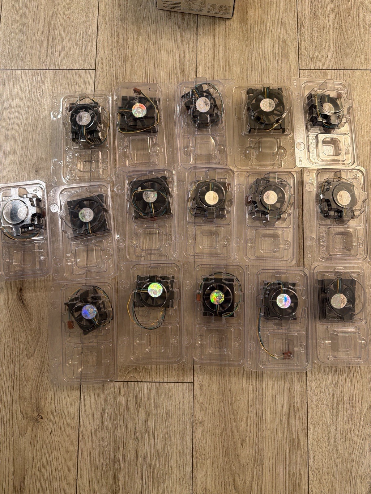 Lot of 16 NEW Genuine Intel CPU Cooling Fans OEM Stock Fan Only No Heatsink