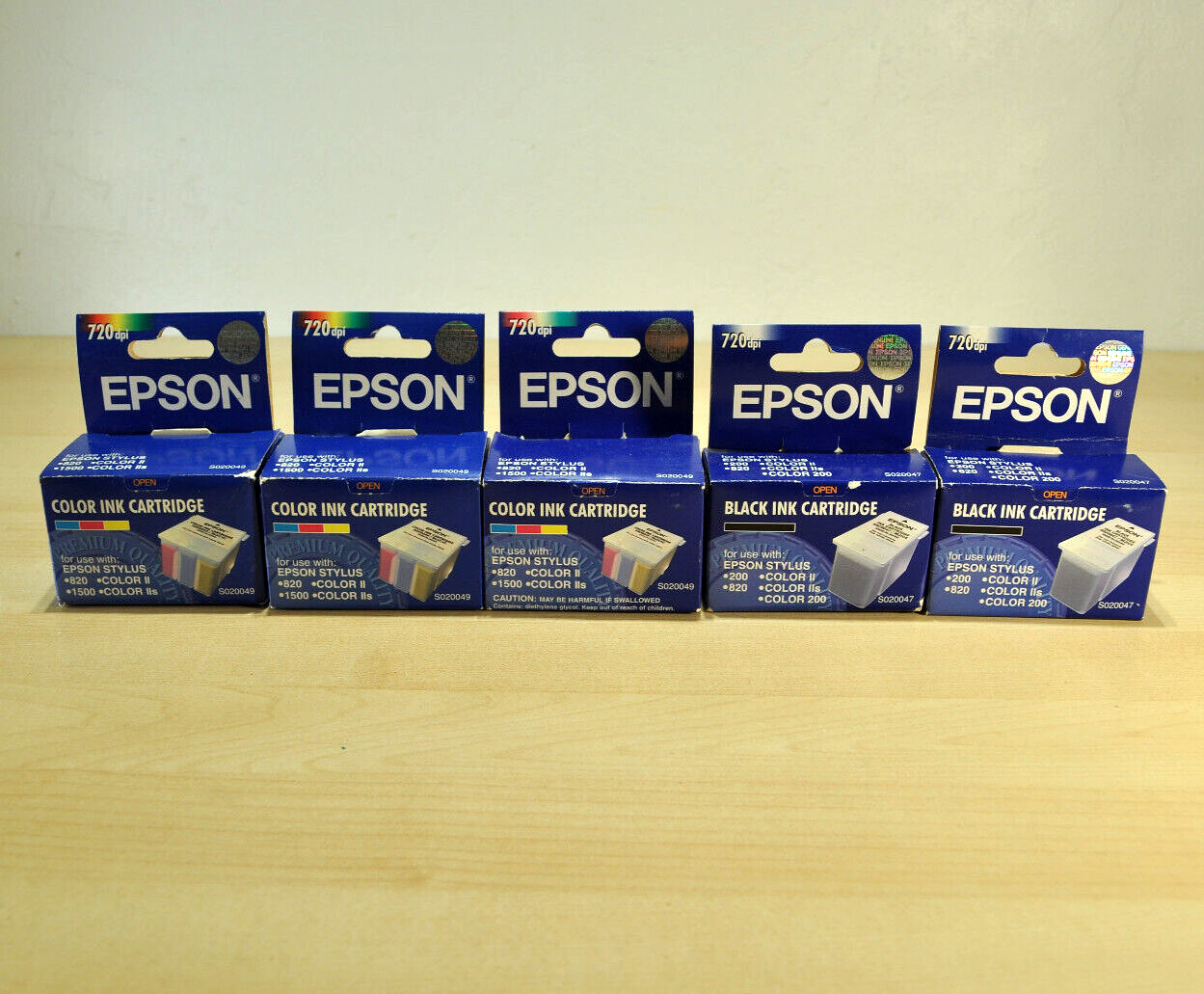 LOT of 5 -Epson  S020049 & S020047  Printer Inkjet Cartridge Expired NEW