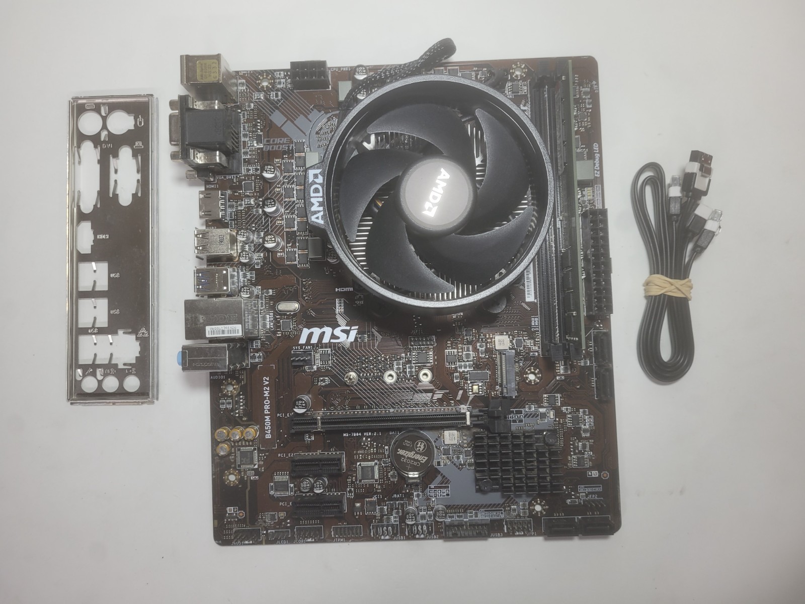 MSI B450M PRO-M2 V2 Motherboard Ryzen 5 2600, 8GB RAM, IO Shield #2337