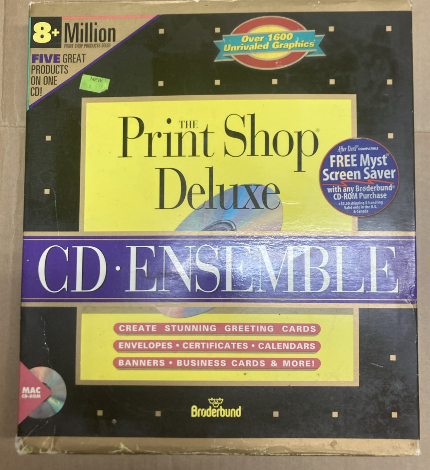Broderbund The Print Shop Deluxe CD Ensemble for Vintage Macintosh CID