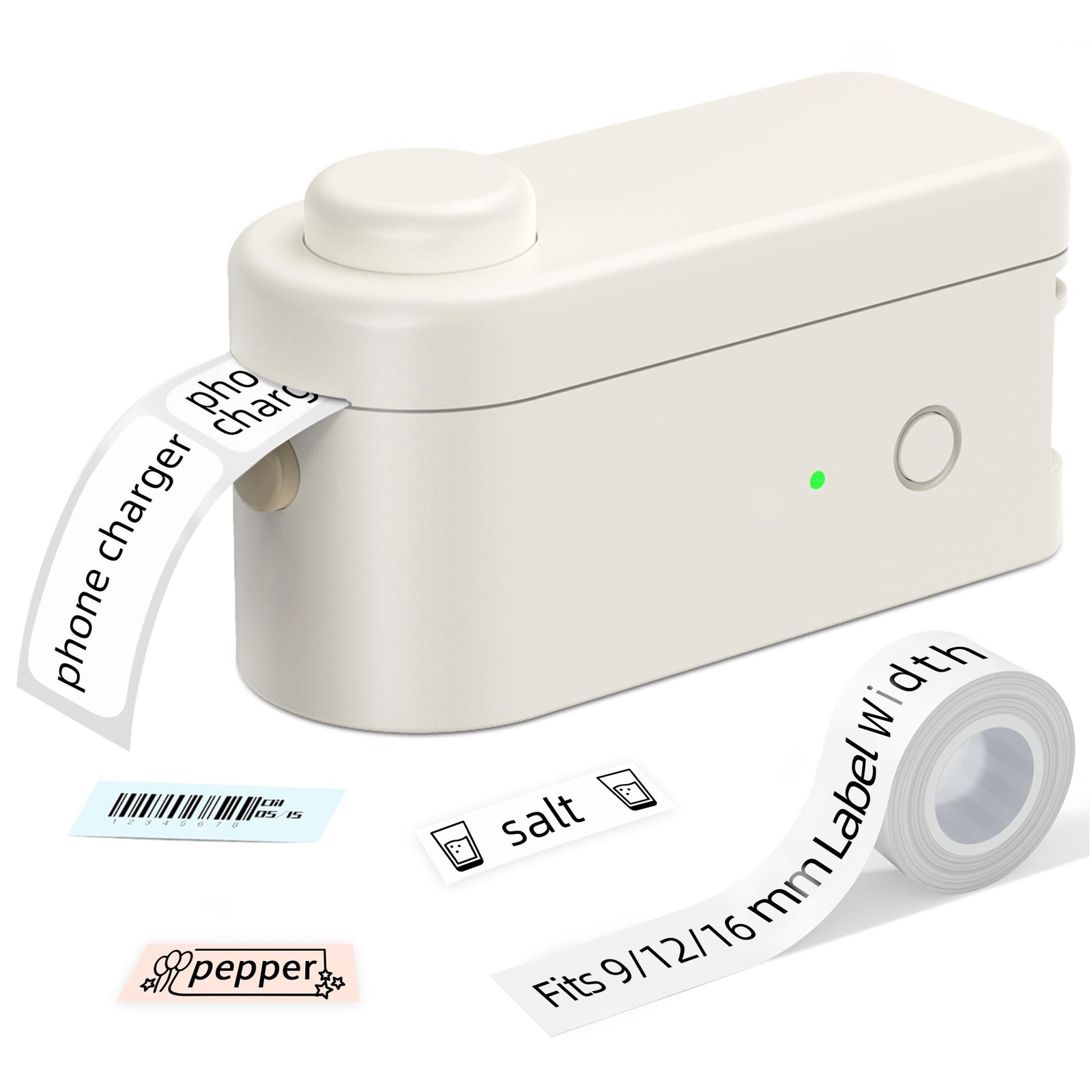Makeid L1 Label Maker Machine with Tape, Bluetooth Rechargeable, 9 12 16 mm