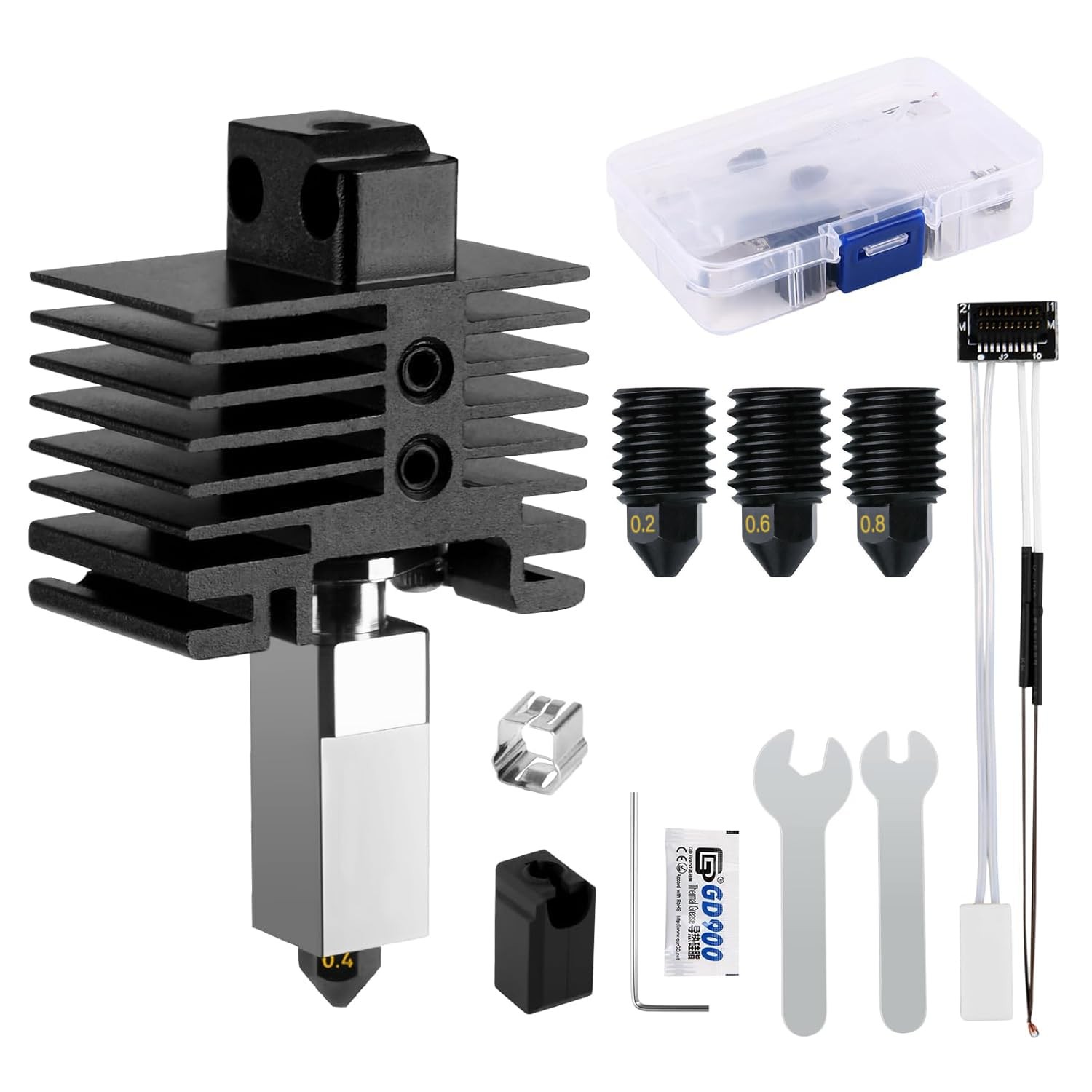 Hardened Steel Hotend Kit for Bamboo Lab P1P/P1S 3D Printer with Nozzles