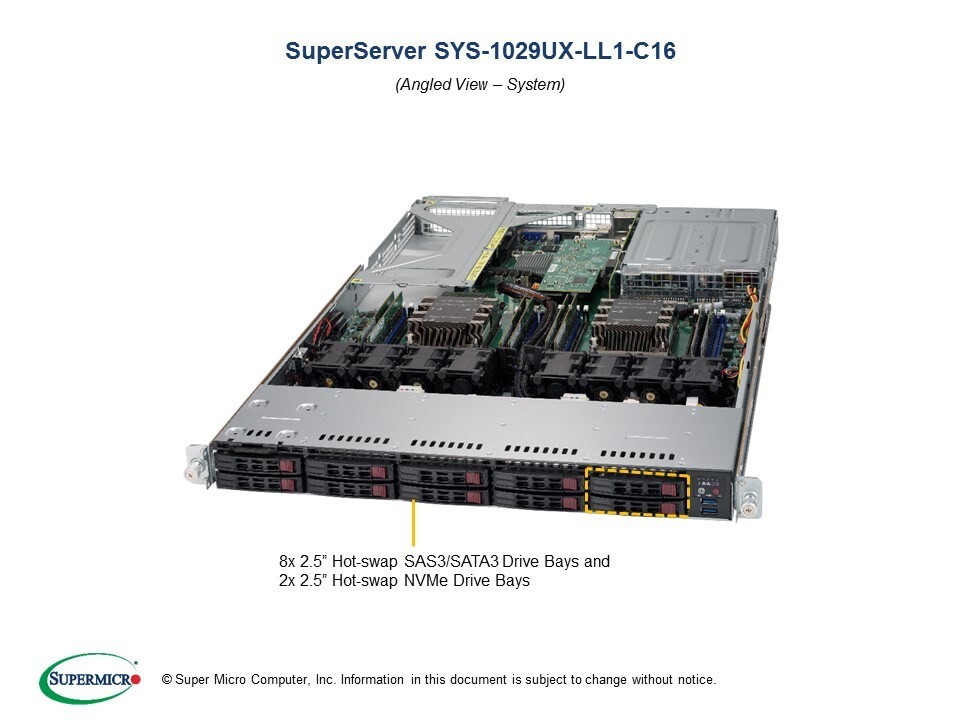 Supermicro SYS-1029UX-LL1-C16 1U Model: 119U-7