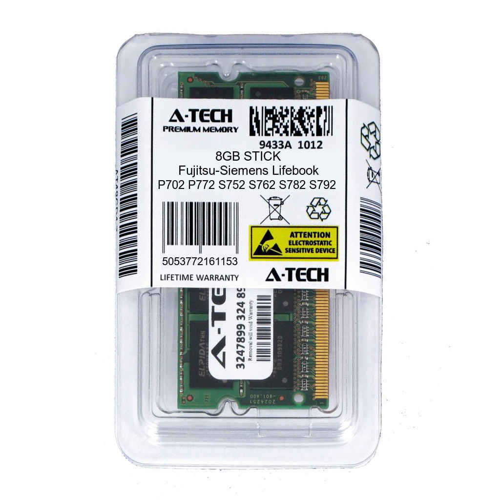 8GB SODIMM Fujitsu-Siemens Lifebook P702 P772 S752 S762 S782 S792 Ram Memory