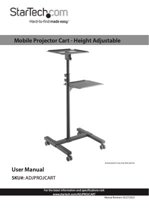 STARTECH MOBILE PROJECTOR AND LAPTOP STAND/CART W/LOCKABLE WHEELS 5 YR