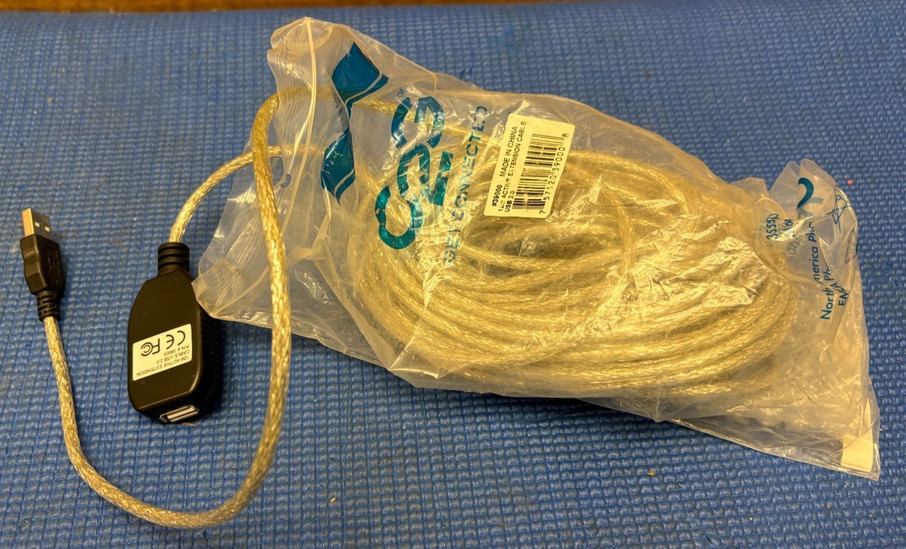 C2G #3900 CABLE TO GO 12M USB2.0 MALE FEMALE ACTIVE EXTENSION