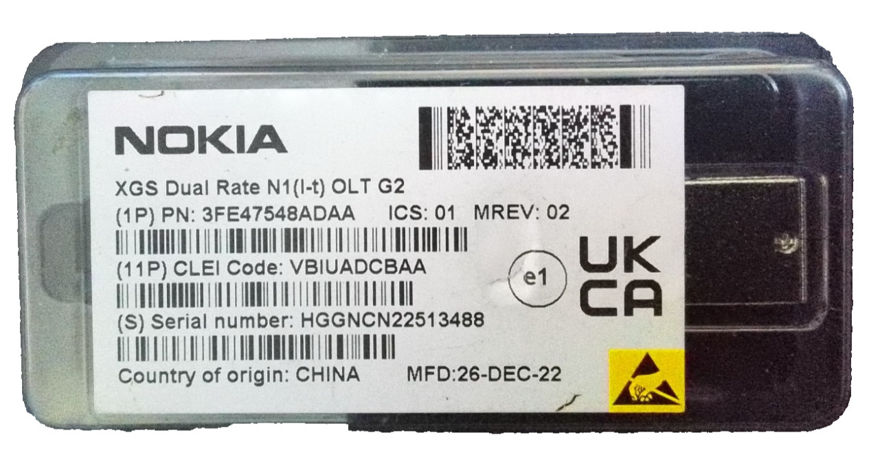 Nokia 3FE47548AD Nokia 3FE47548ADAA VBIUADCBAA XGS Dual Rate SFP+ N1(1-t) OLT G2